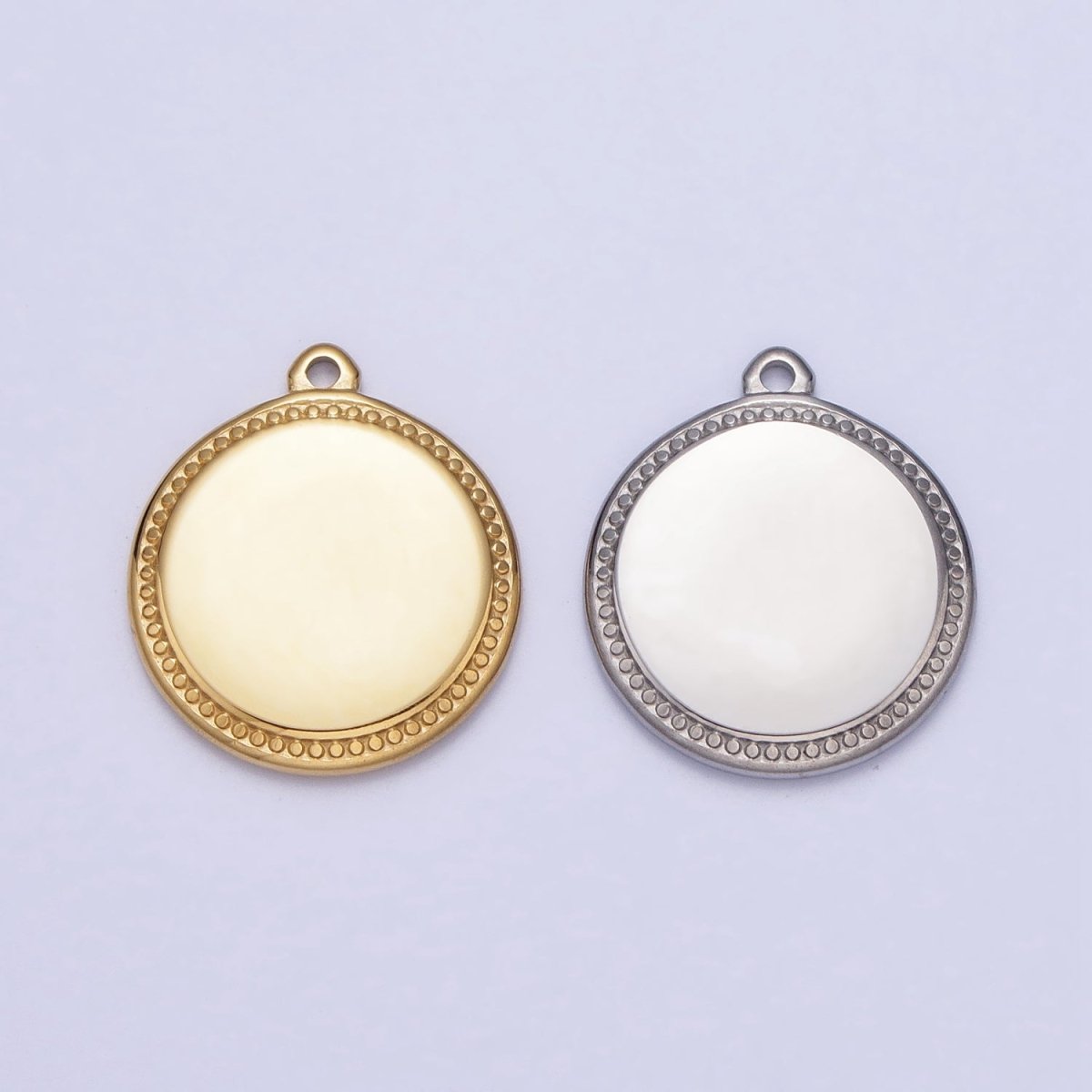 Stainless Steel Round Circular Minimalist Add-On Charm in Gold & Silver | P-904