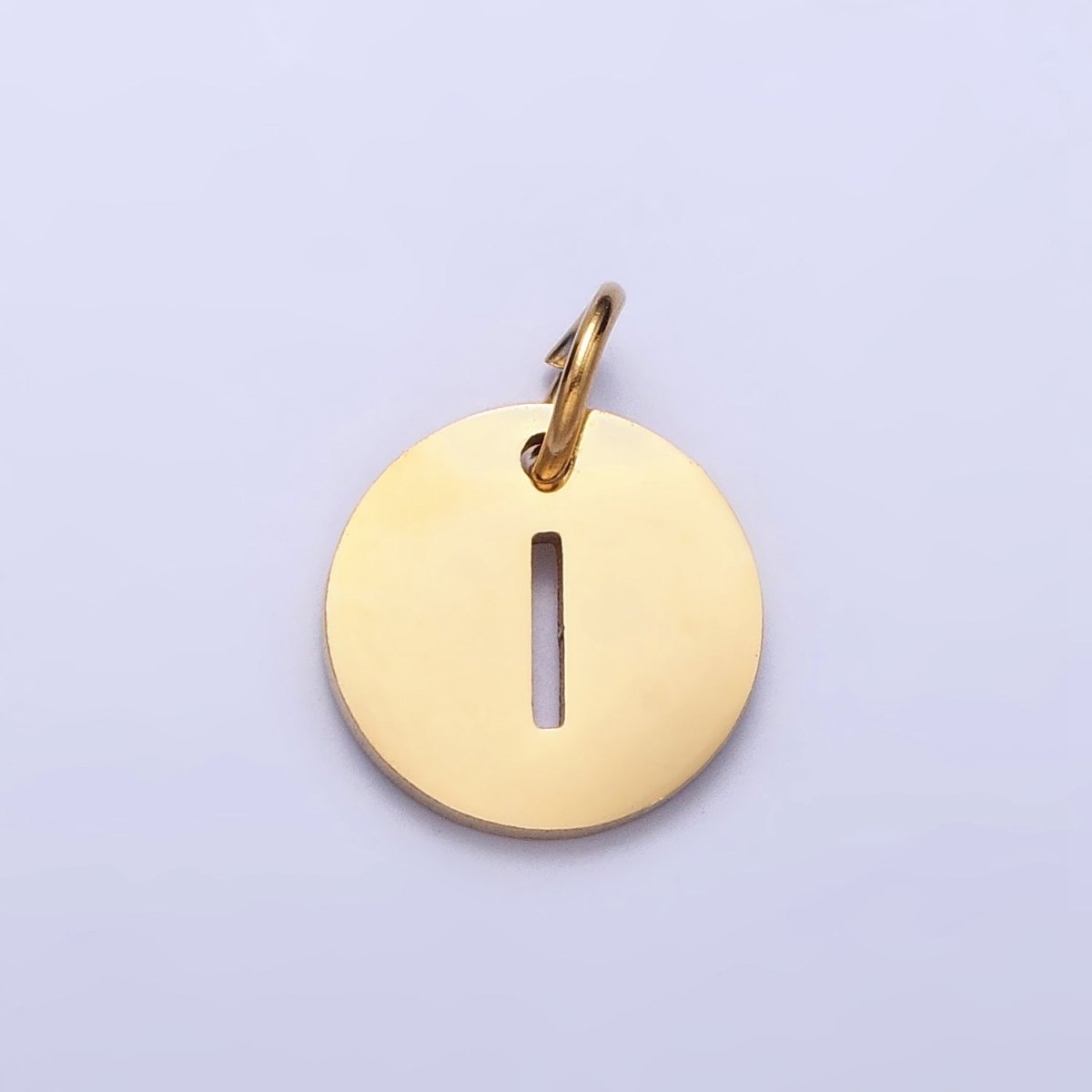 Stainless Steel Round Initial Alphabet Personalized Mini Add-On Charm in Gold | A-403-A-415
