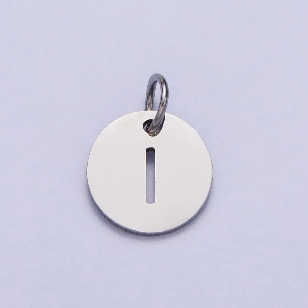 Stainless Steel Round Initial Alphabet Personalized Mini Add-On Charm in Silver | A-416-A-428