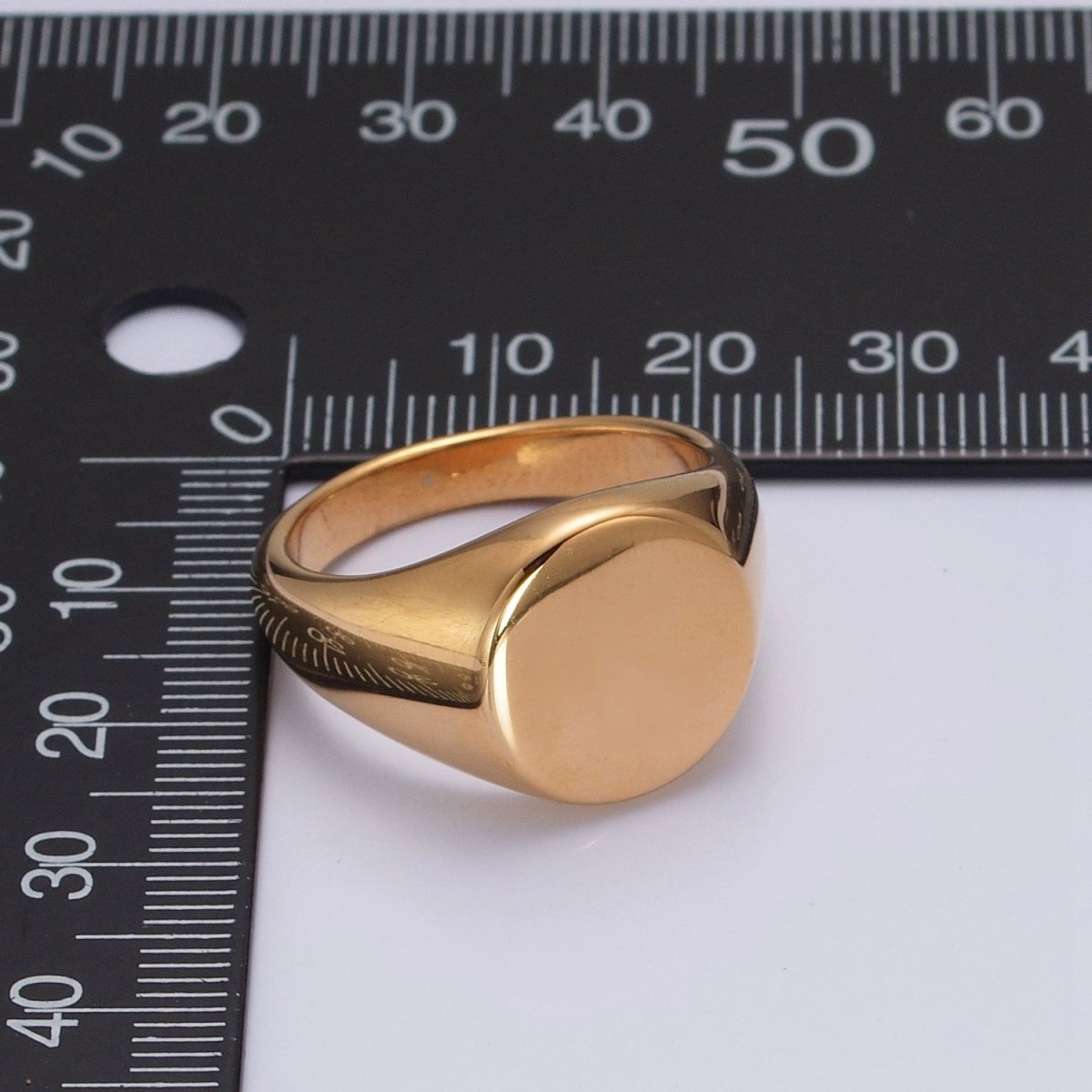 Stainless Steel Round Shape Signet Style Classical Simple Plain Statement Jewelry for Men S-053 ~ S-056