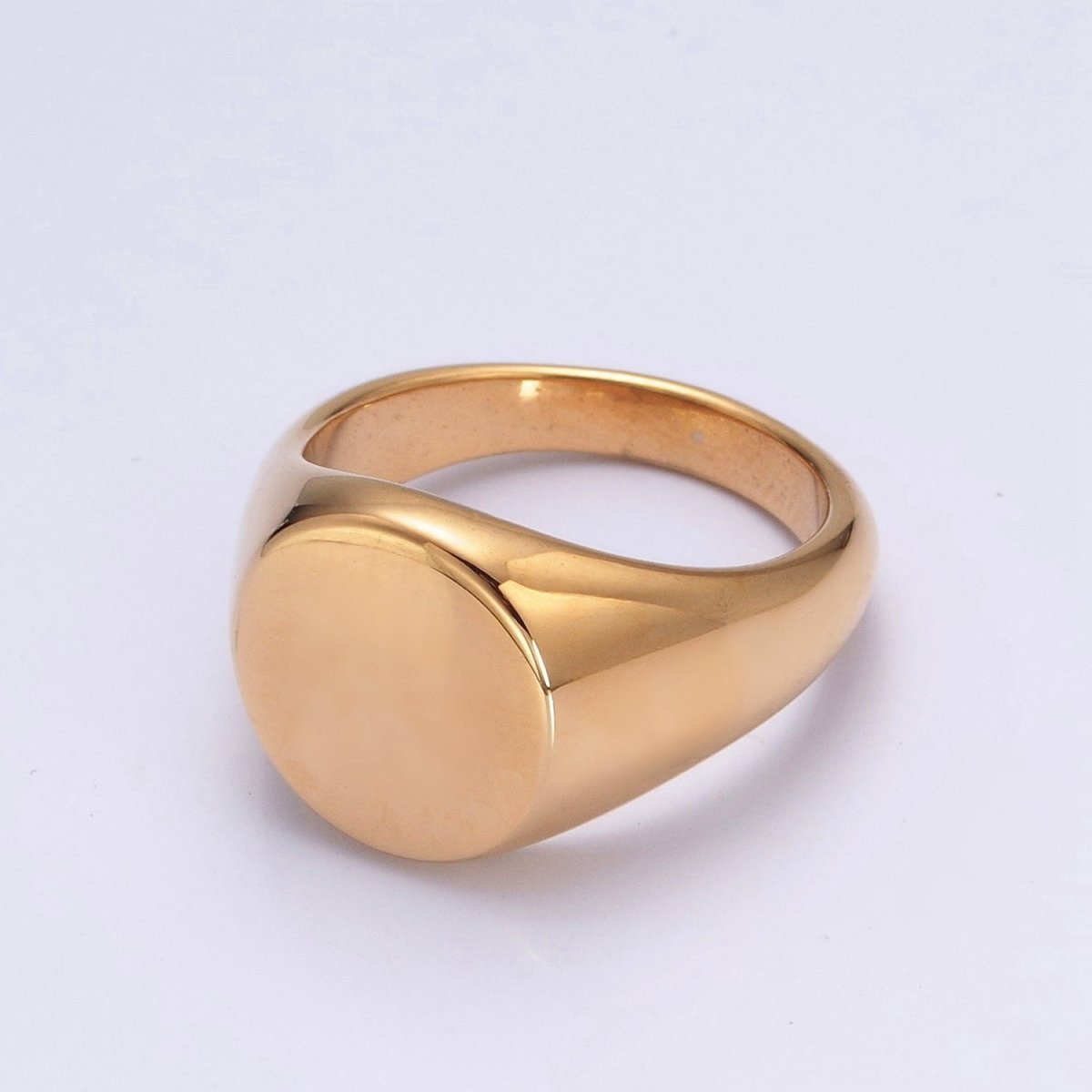 Stainless Steel Round Shape Signet Style Classical Simple Plain Statement Jewelry for Men S-053 ~ S-056