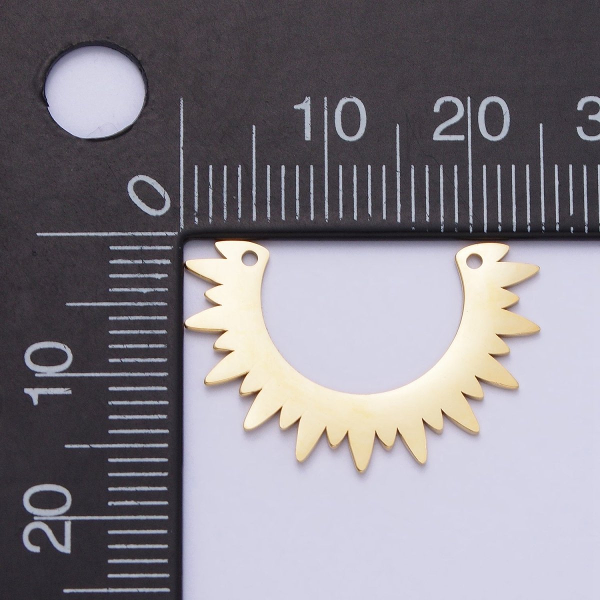 Stainless Steel Rounded Celestial Sun Beam Ray Link Connector in Gold & Silver | P-909