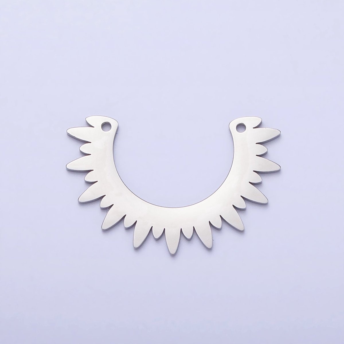 Stainless Steel Rounded Celestial Sun Beam Ray Link Connector in Gold & Silver | P-909