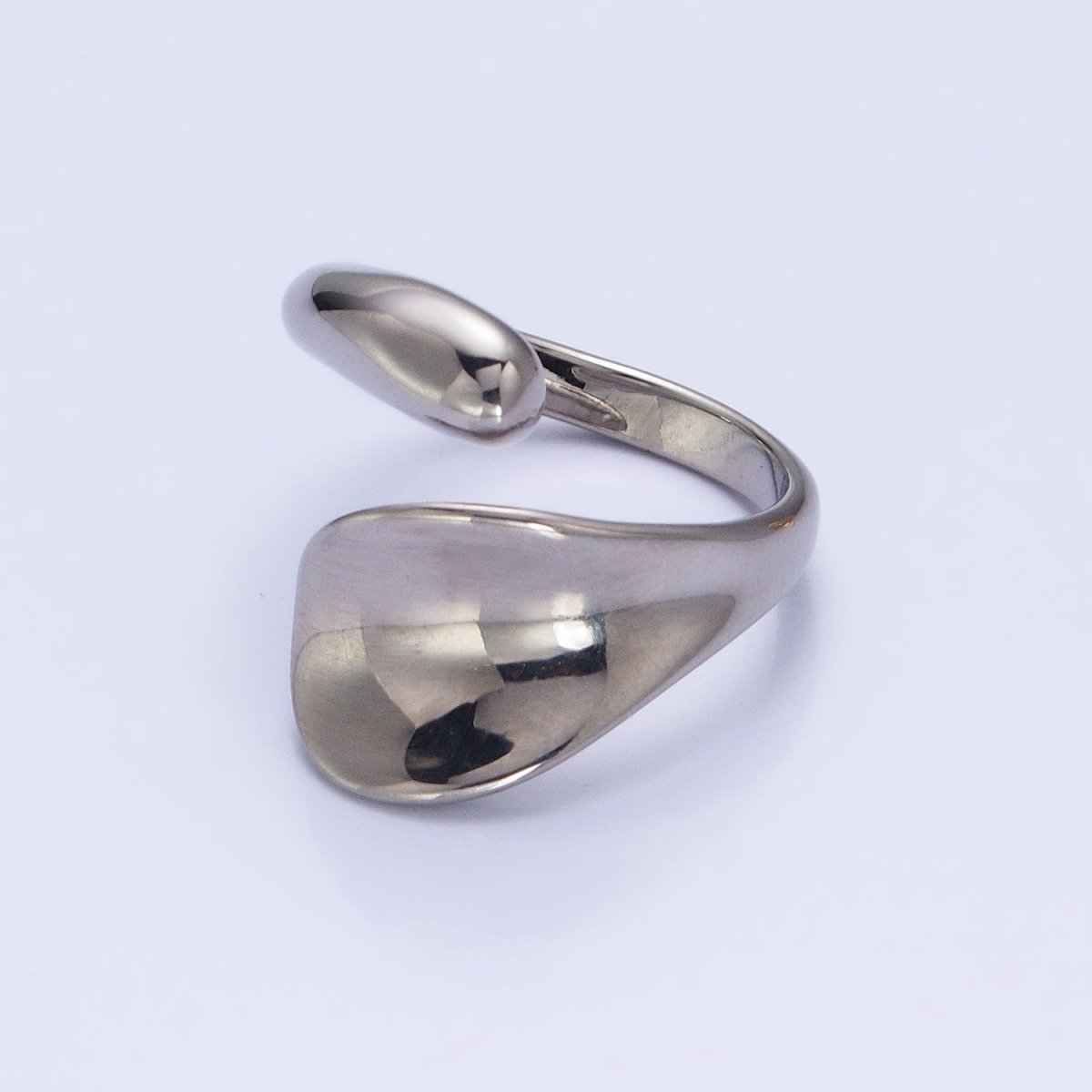 Stainless Steel Rounded Double Chubby Abstract Claw Band Ring in Gold & Silver | O-1743~O-1748