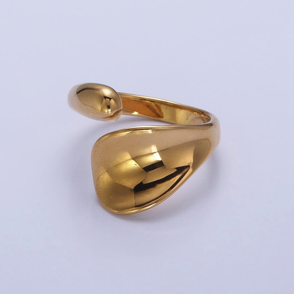Stainless Steel Rounded Double Chubby Abstract Claw Band Ring in Gold & Silver | O-1743~O-1748