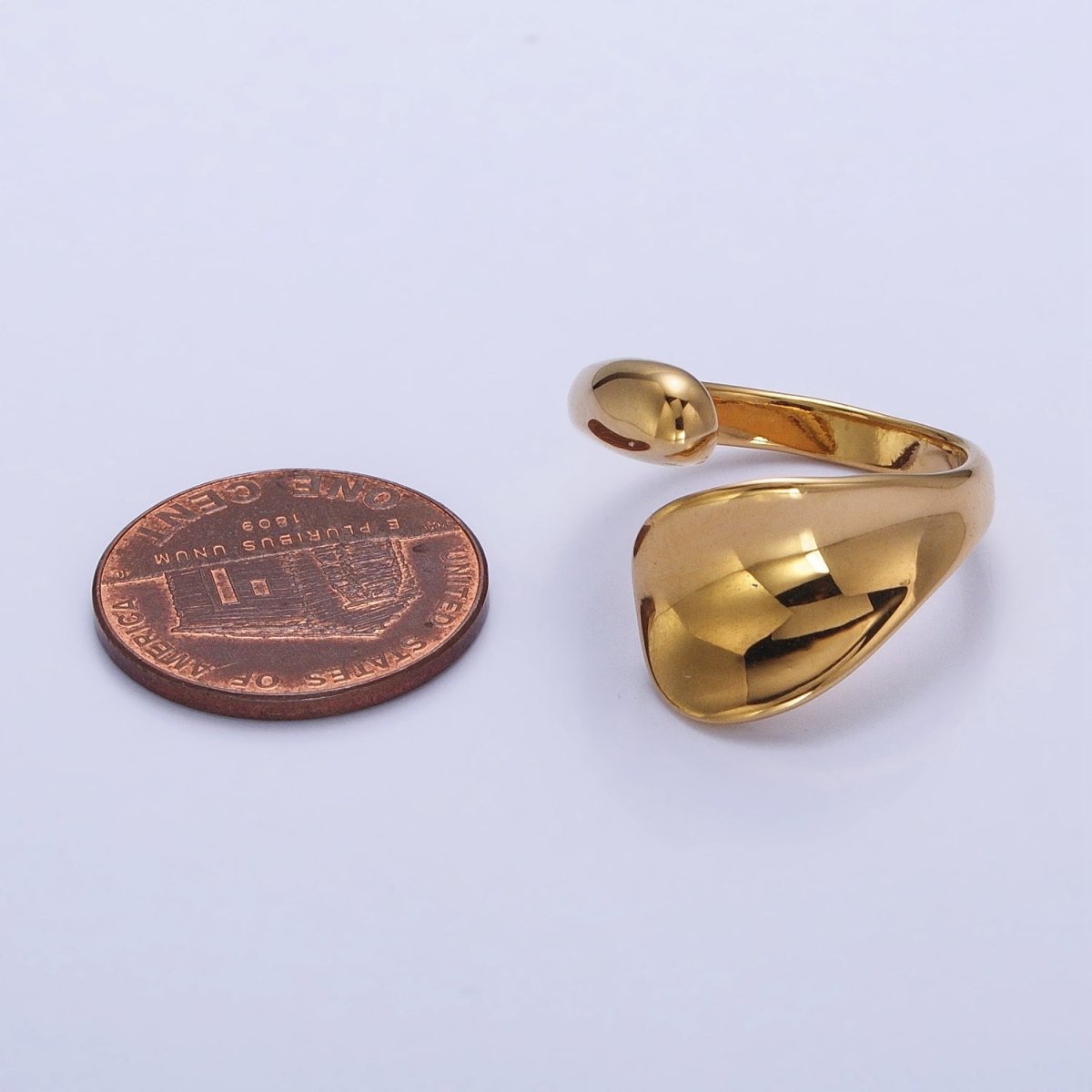 Stainless Steel Rounded Double Chubby Abstract Claw Band Ring in Gold & Silver | O-1743~O-1748
