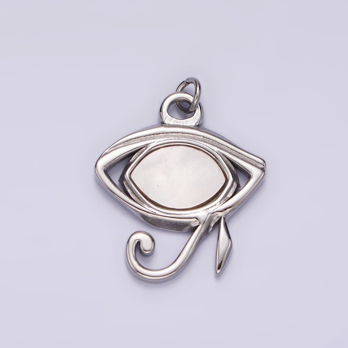 Stainless Steel Shell Pearl Egyptian Eye of Ra Charm in Gold & Silver | P1325