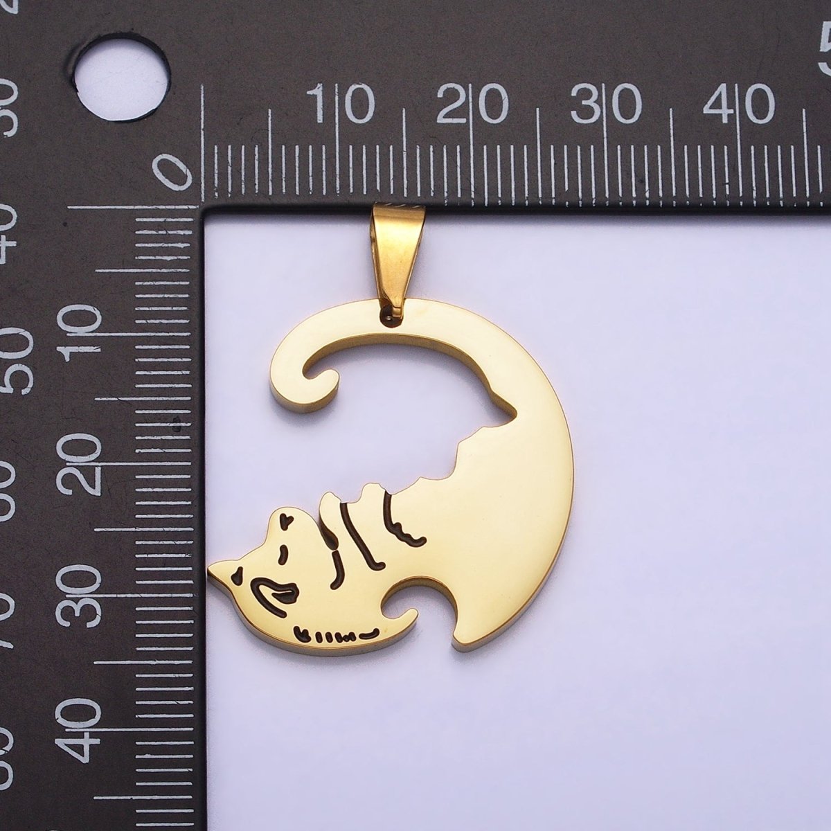 Stainless Steel Sleeping Dog Puppy Couple's Friendship Pendant Set in Gold & Silver | P-1123
