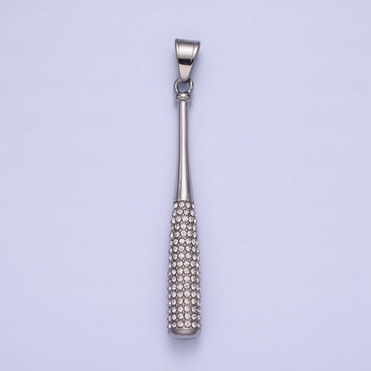Stainless Steel Sport Baseball Bat Micro Paved CZ Pendant in Gold & Silver J-763 J-771