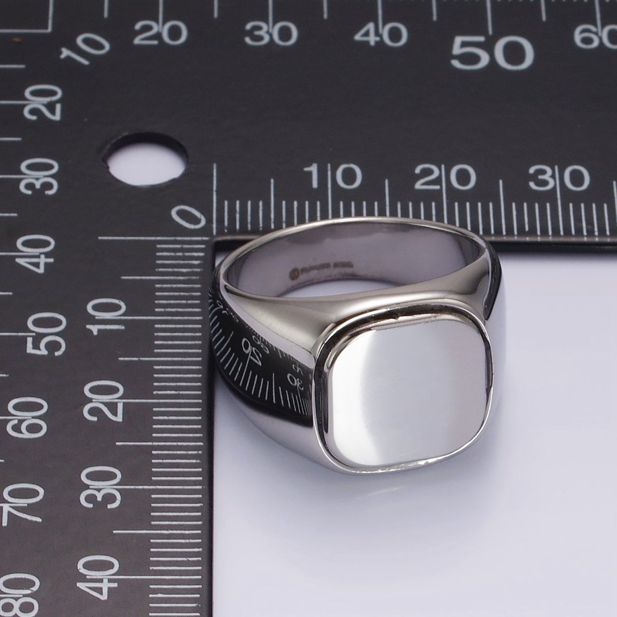 Stainless Steel Square Signet Minimalist Silver Ring | O1125 - O1127