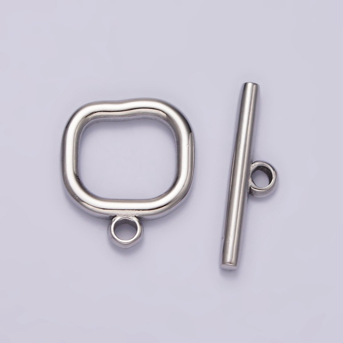 Stainless Steel Square Toggle Clasp Closure Minimalist Jewelry Findings Supply in Gold & Silver | Z589 Z590