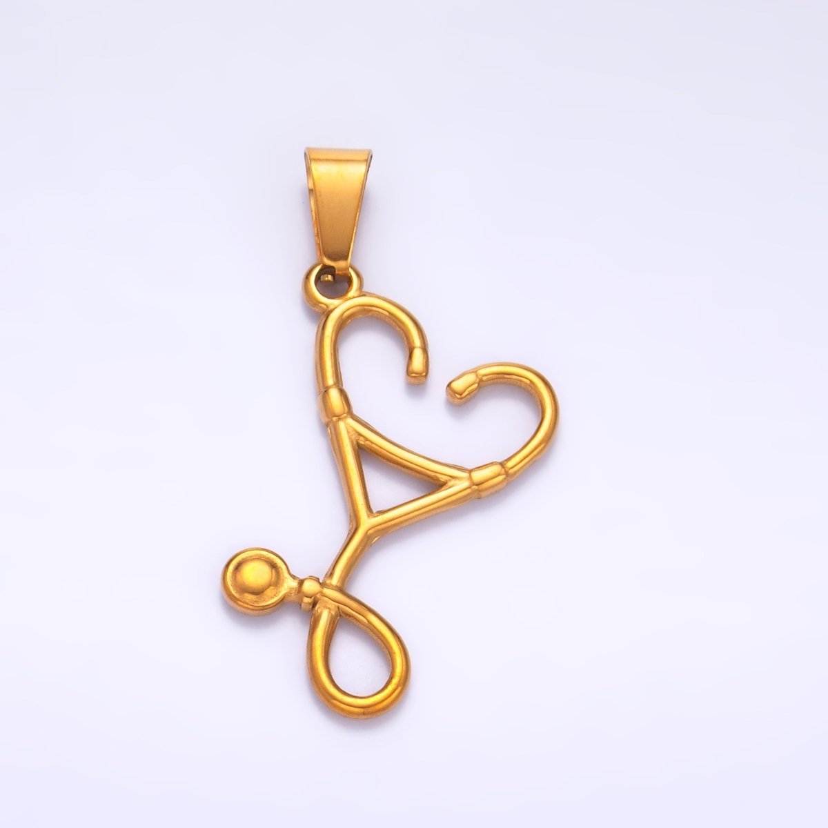 Stainless Steel Stethoscope Medical Heart Pendant | P864 - DLUXCA