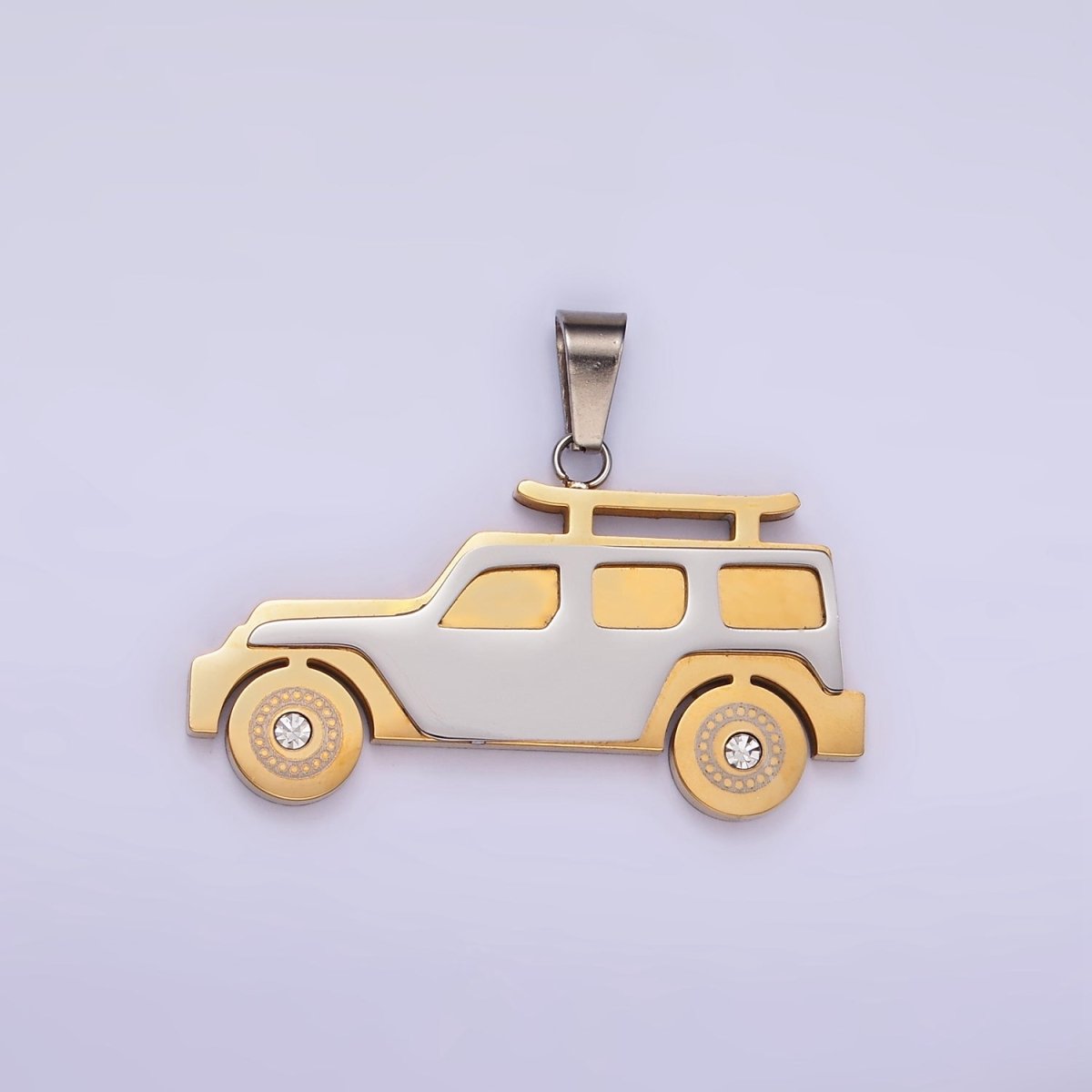 Stainless Steel SUV Car Charms Pendant in Gold & Silver | P1446