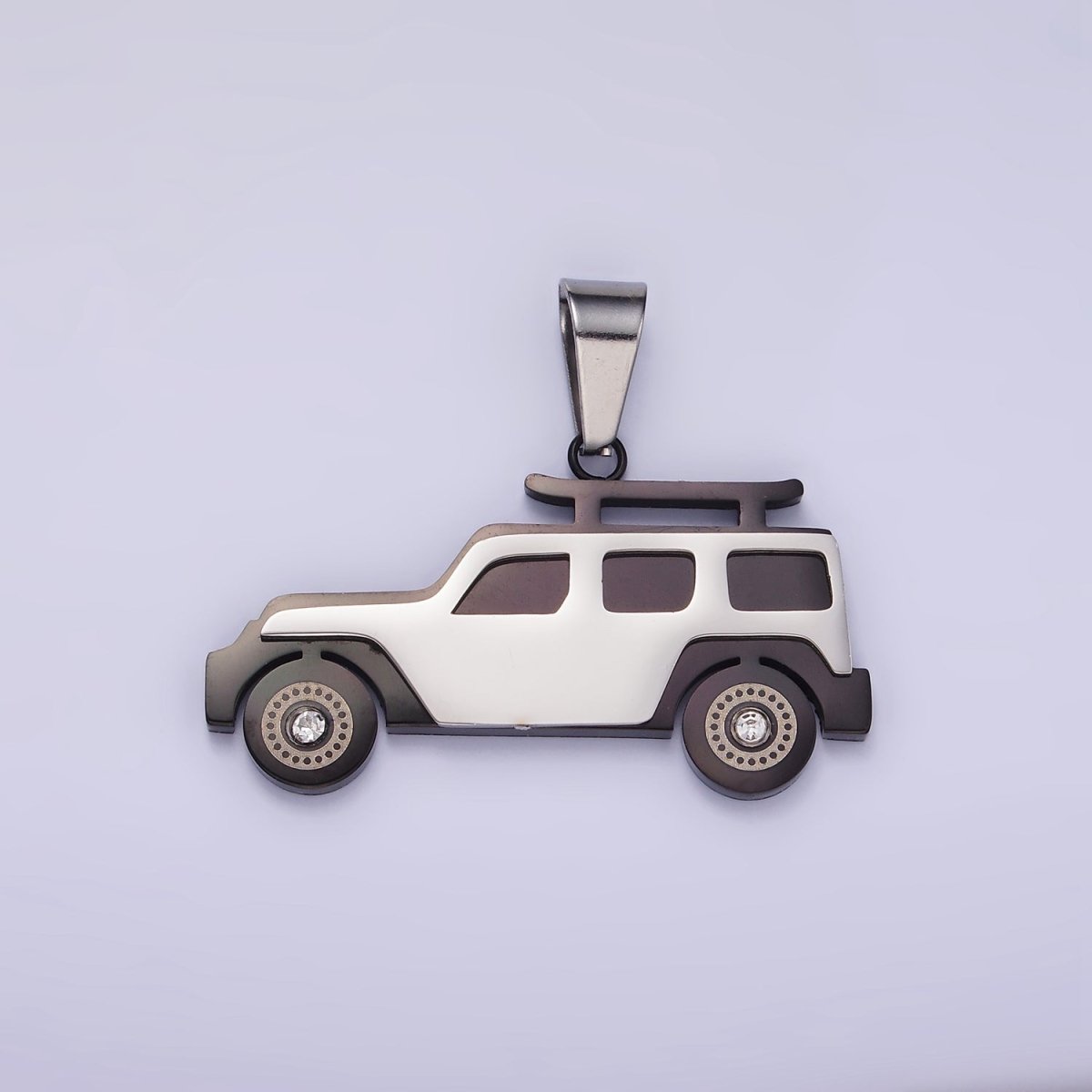 Stainless Steel SUV Car Charms Pendant in Gold & Silver | P1446