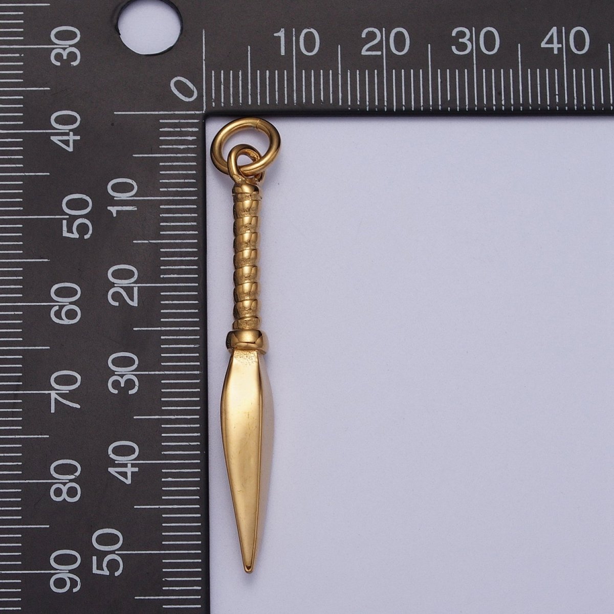 Stainless Steel Thin Weapon Knife Dagger Charm in Gold & Silver J-463 J-464
