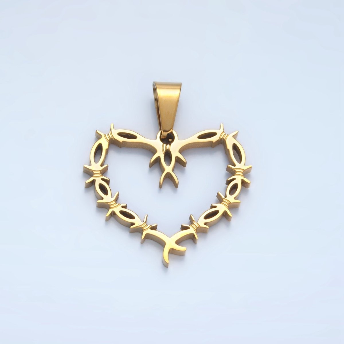 Stainless Steel Tied Knot Open Heart Pendant in Gold & Silver | P1483