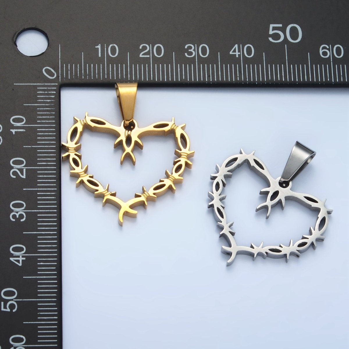 Stainless Steel Tied Knot Open Heart Pendant in Gold & Silver | P1483