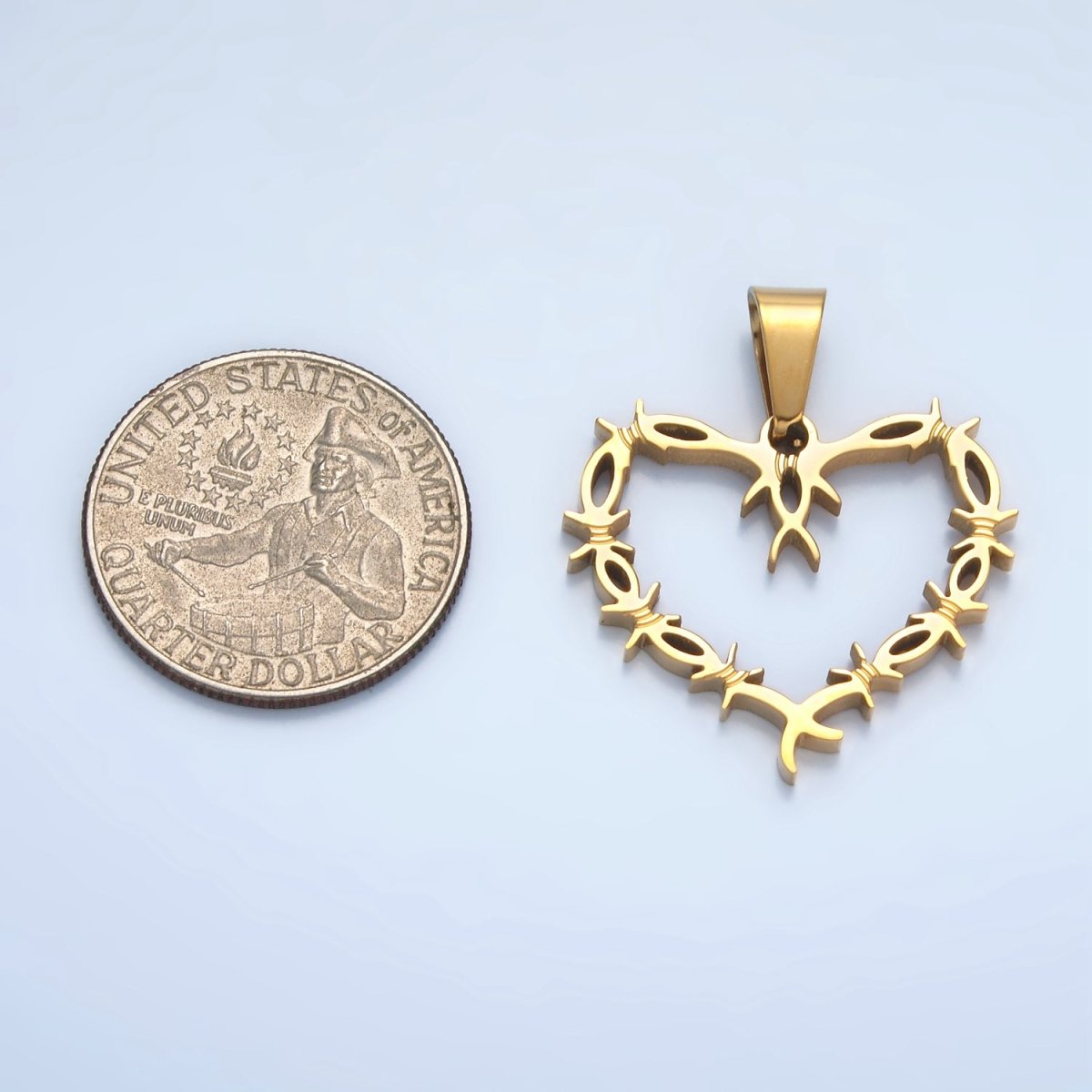 Stainless Steel Tied Knot Open Heart Pendant in Gold & Silver | P1483