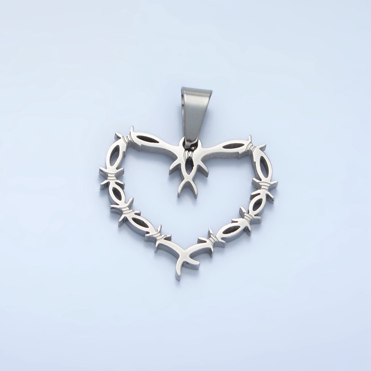 Stainless Steel Tied Knot Open Heart Pendant in Gold & Silver | P1483