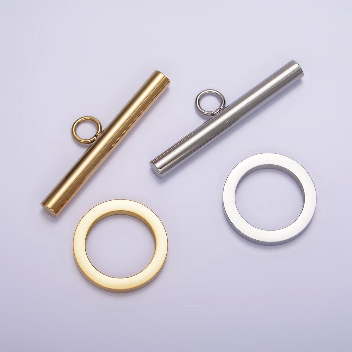 Stainless Steel Toggle Clasps Closure Minimalist Findings Supply in Gold & Silver | Z-484  Z-485