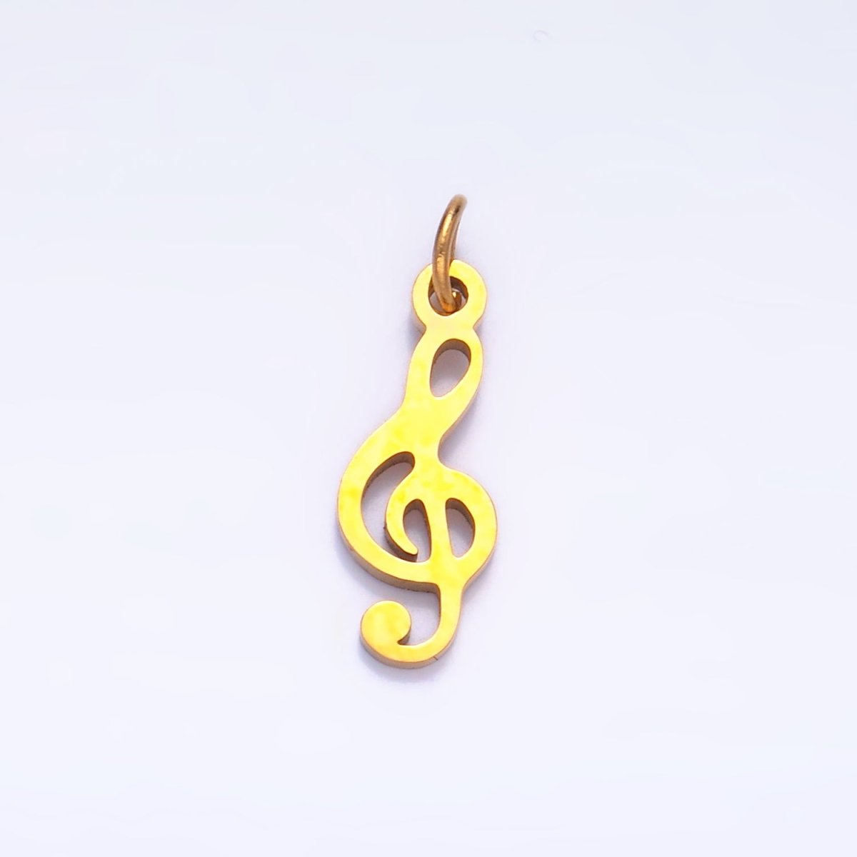 Stainless Steel Treble 'G' Clef 𝄞 Music Symbol Charm in Gold & Silver | P1272
