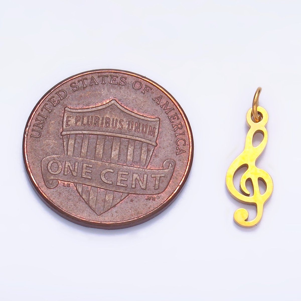 Stainless Steel Treble 'G' Clef 𝄞 Music Symbol Charm in Gold & Silver | P1272
