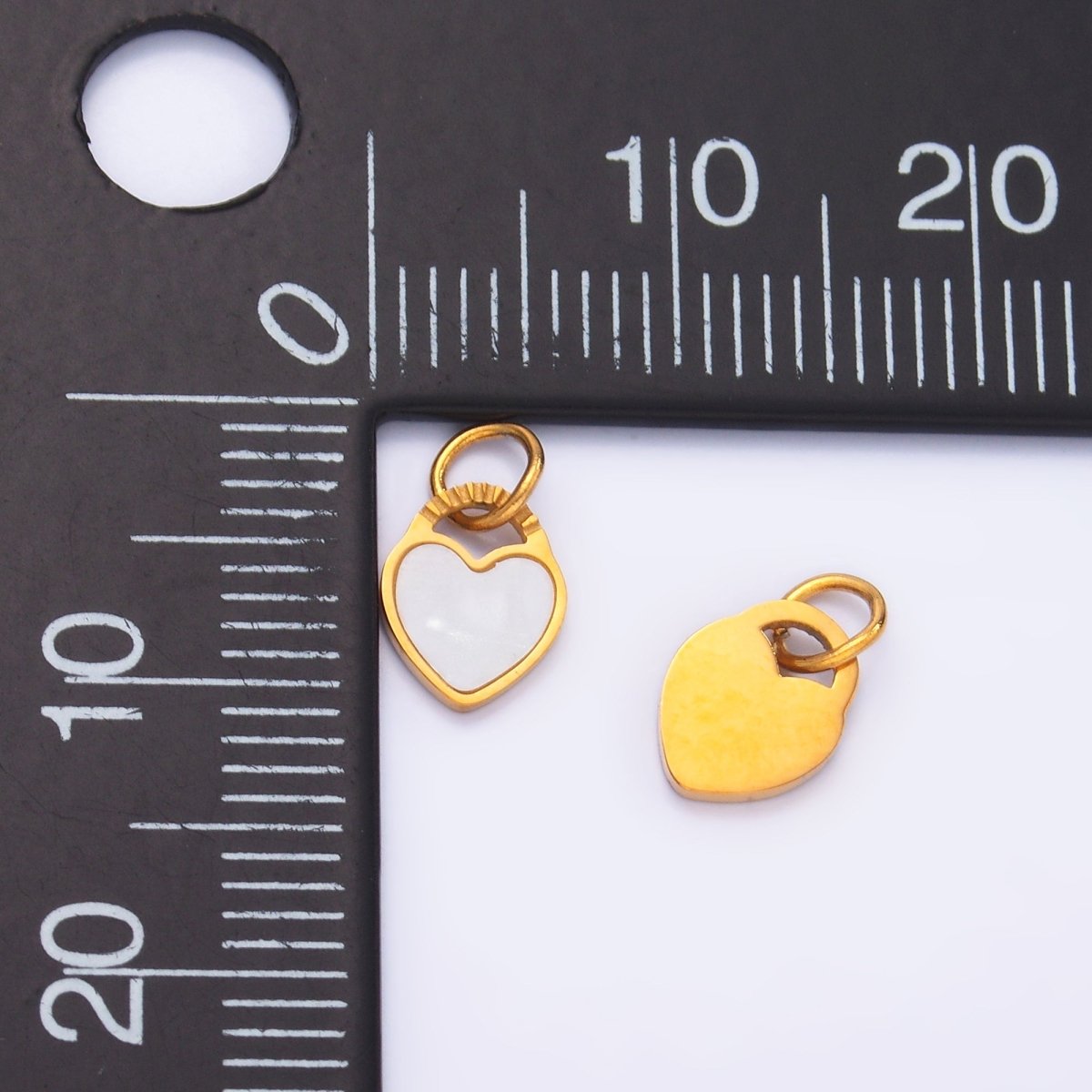 Stainless Steel White Enamel Heart Padlock Charm | P847 - DLUXCA