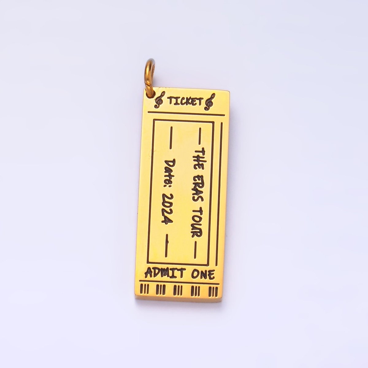 Stainless Steel Worldwide "ERAS" Script Engraved Concert Tour Ticket Admit Charm | P721 - DLUXCA