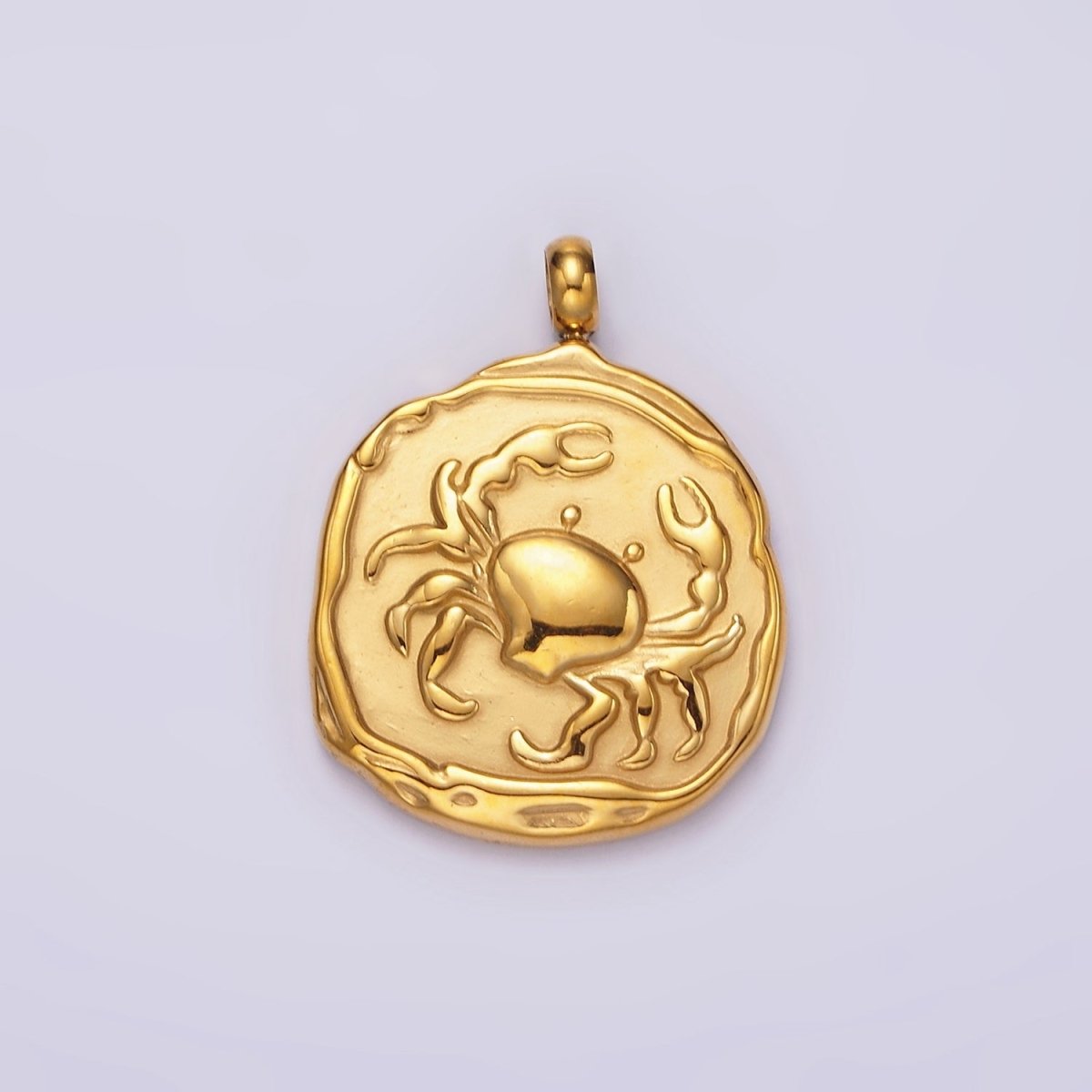 Stainless Steel Zodiac Sign Birth Month Personalized Stamped Round Charm | A-A1235-A-A1240