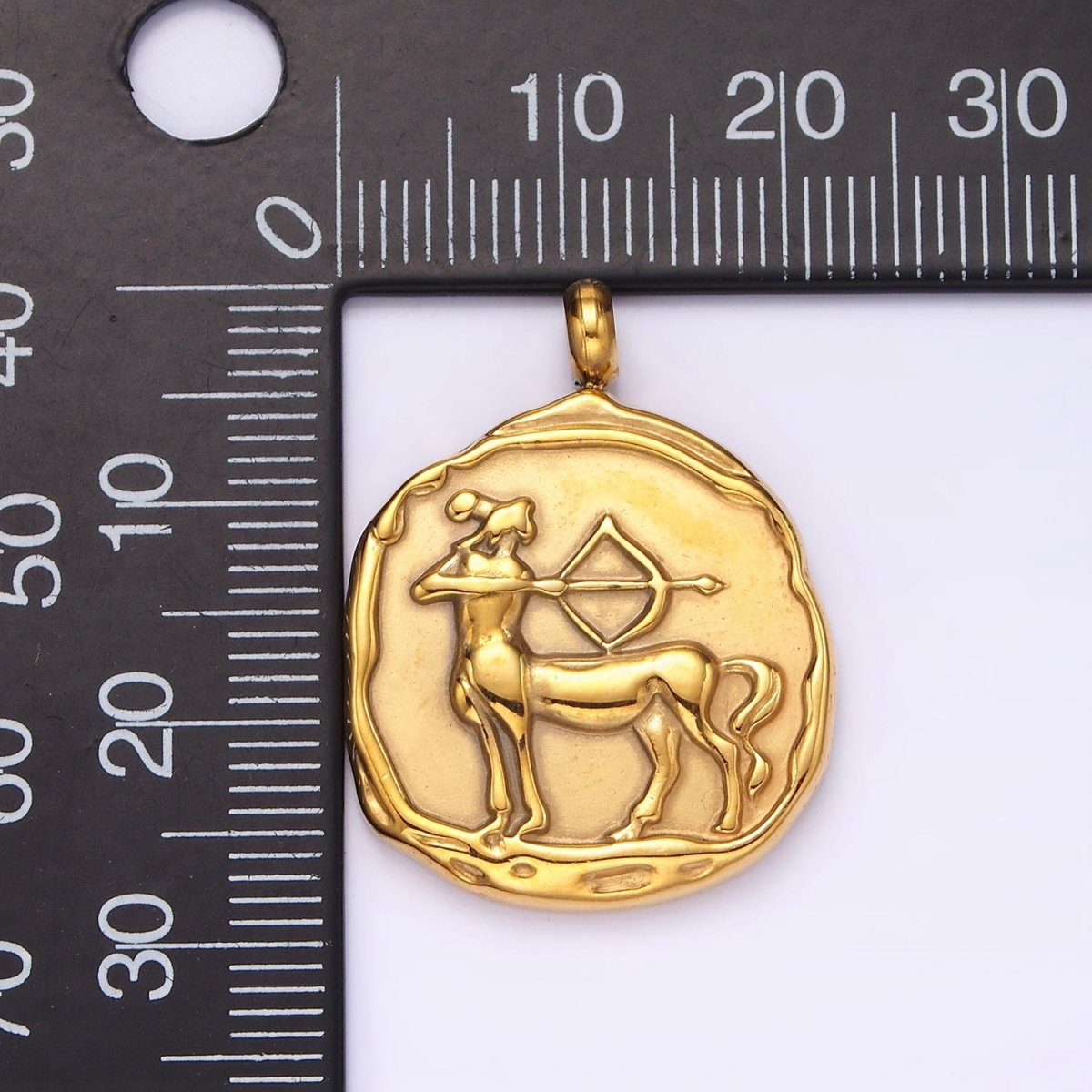 Stainless Steel Zodiac Sign Birth Month Personalized Stamped Round Charm | A-A1235-A-A1240