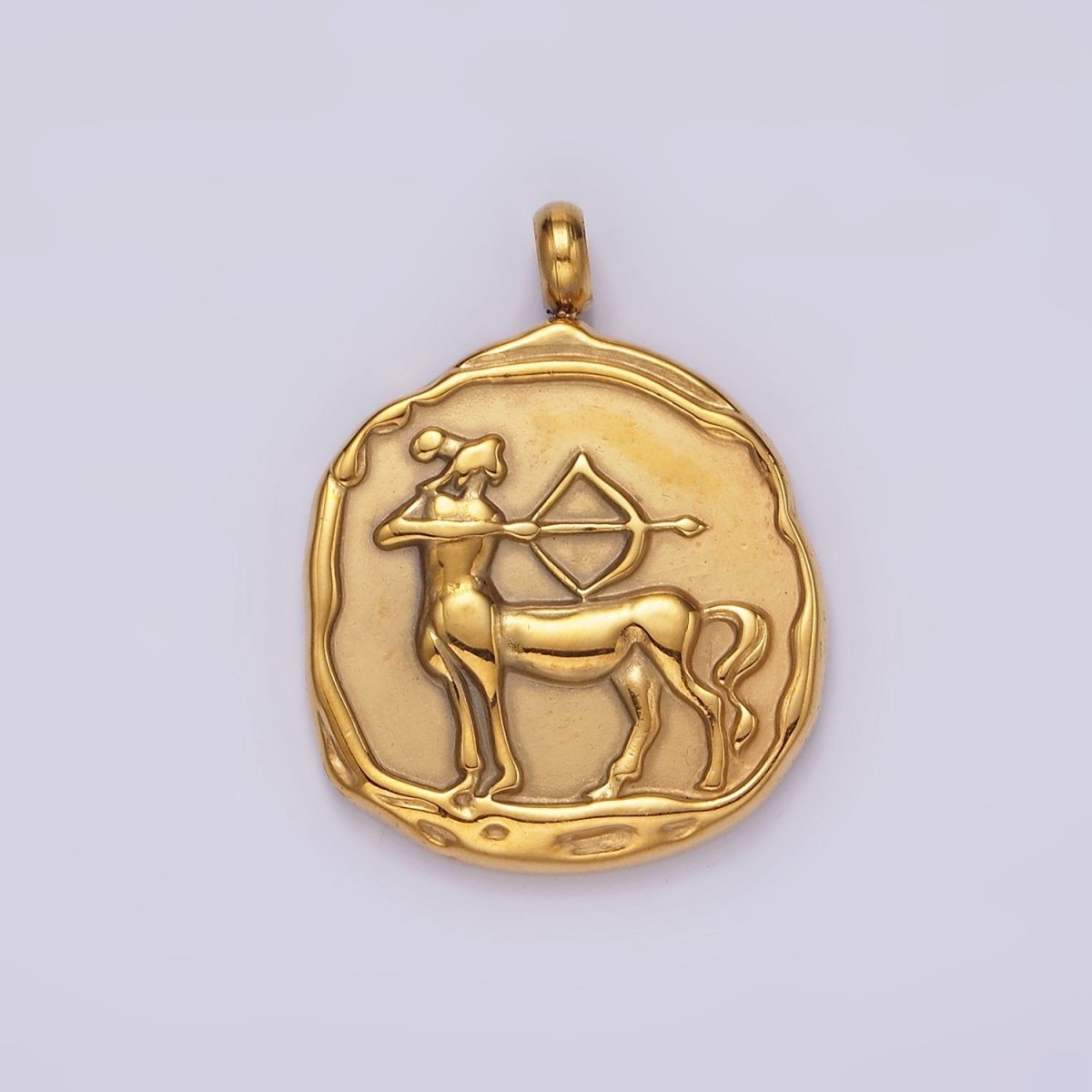 Stainless Steel Zodiac Sign Birth Month Personalized Stamped Round Charm | A-A1235-A-A1240