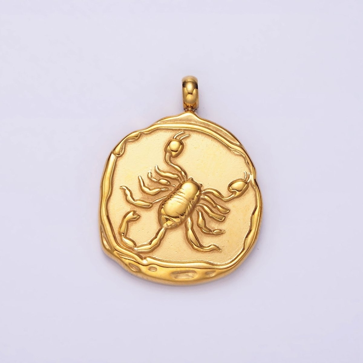 Stainless Steel Zodiac Sign Birth Month Personalized Stamped Round Charm | A-A1235-A-A1240