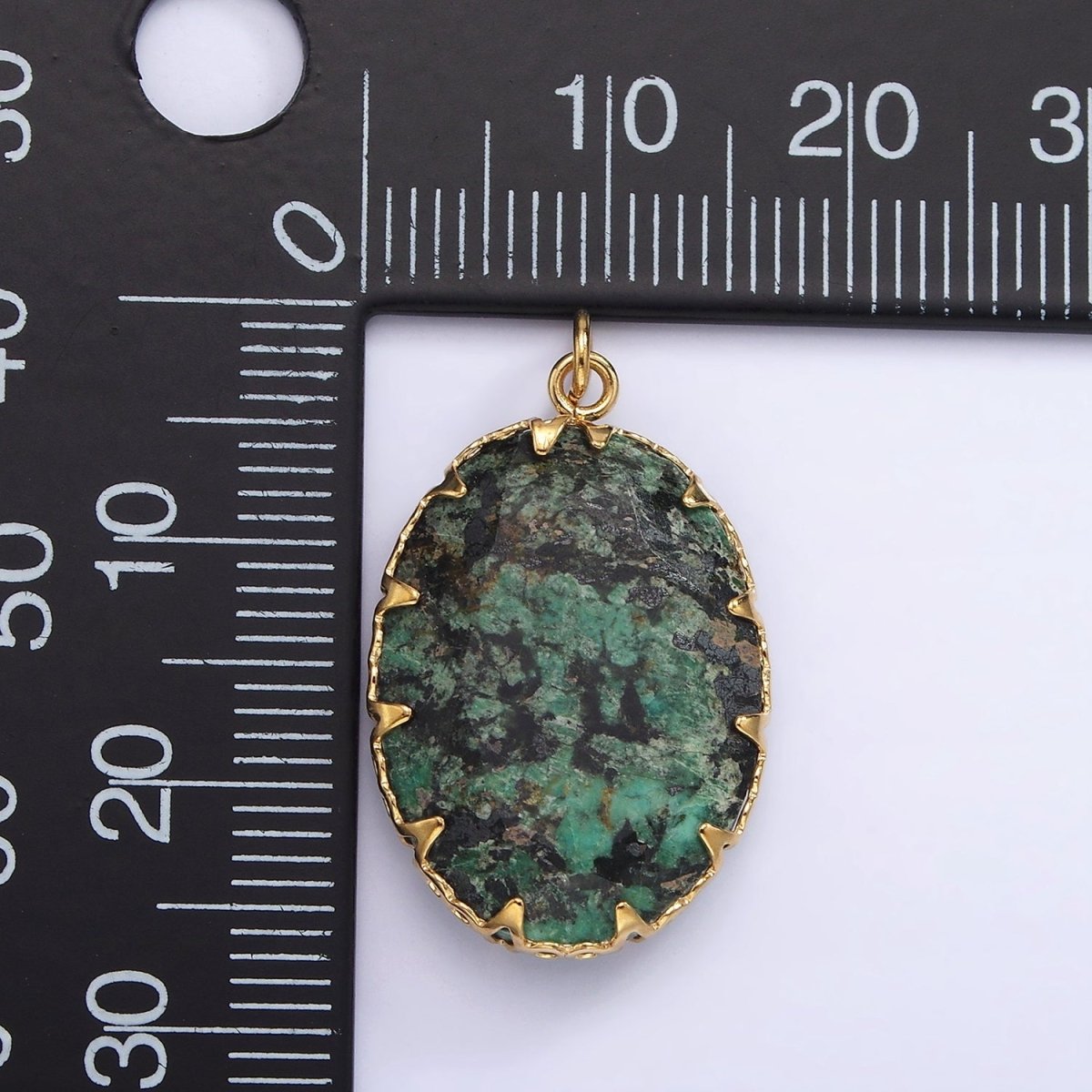 Stainless Steel Zoisite, Aventurine, Grey Labradorite, Moonstone Artisan Bezel Oval Charm | P1304 - P1305