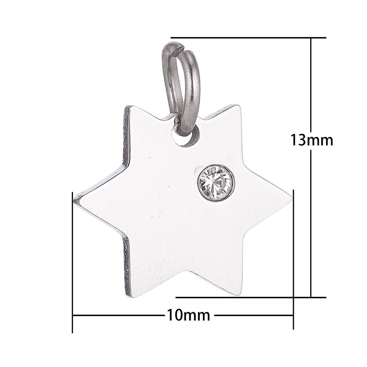 Star Pendant Personalized Stamping Blank Star Initial Charm 18k Gold Filled Stainless Steel Jewelry Supply Craft Wholesale Supplies E-629