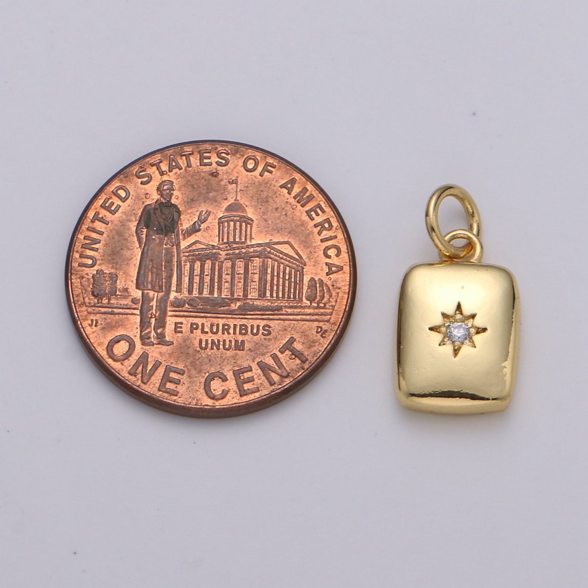 Star Rectangle Gold Filled Charm - D582- D-583
