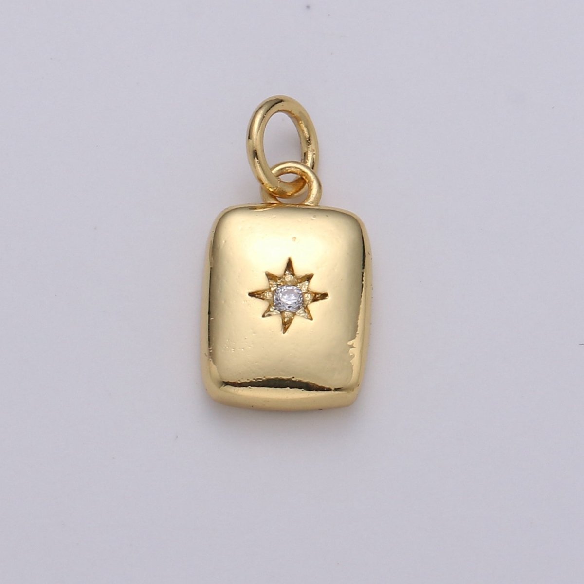 Star Rectangle Gold Filled Charm - D582- D-583