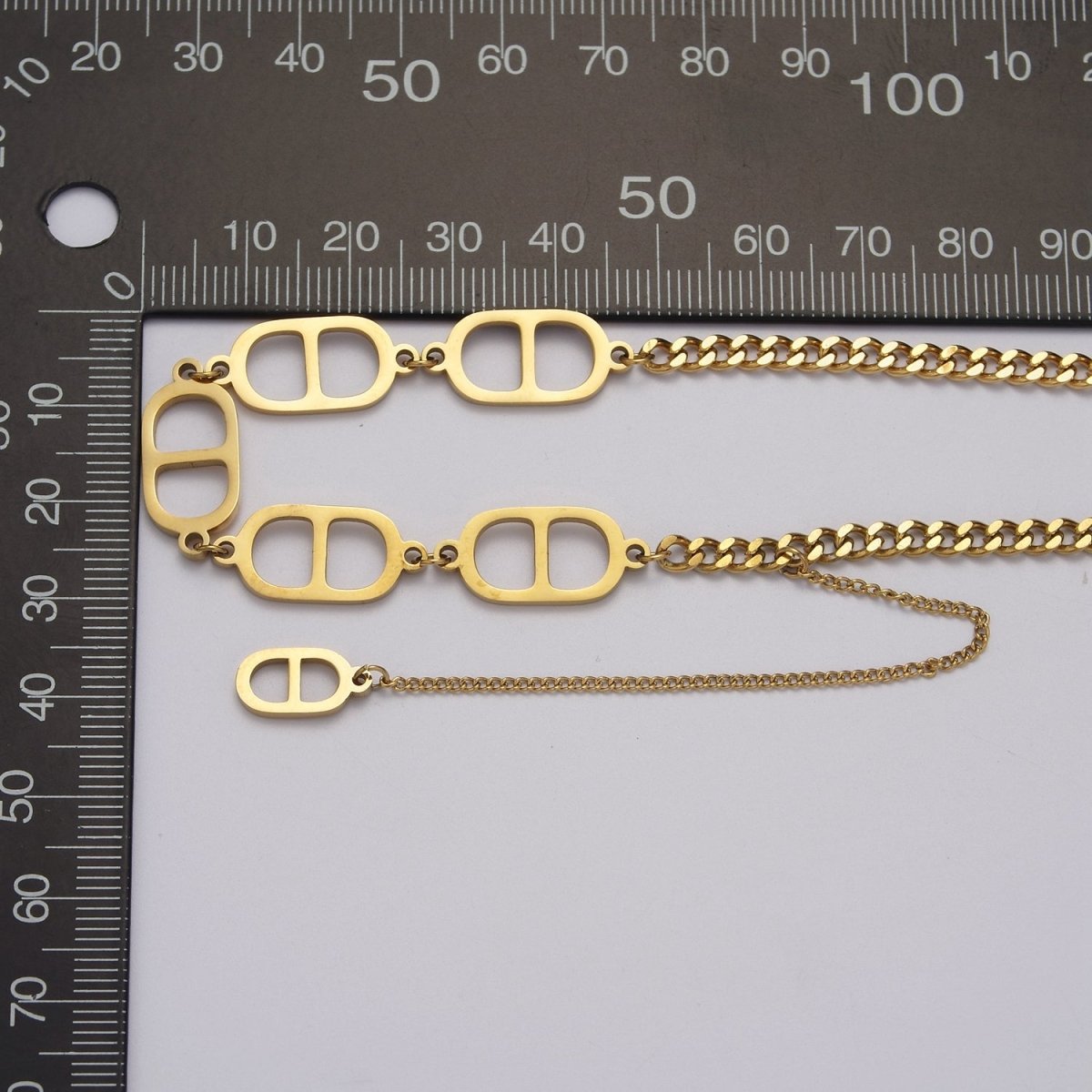 Statement Gold Mariner Anchor Necklace Chain 3.6mm thickness Curb Chain for Statement Necklace | WA-915 Clearance Pricing