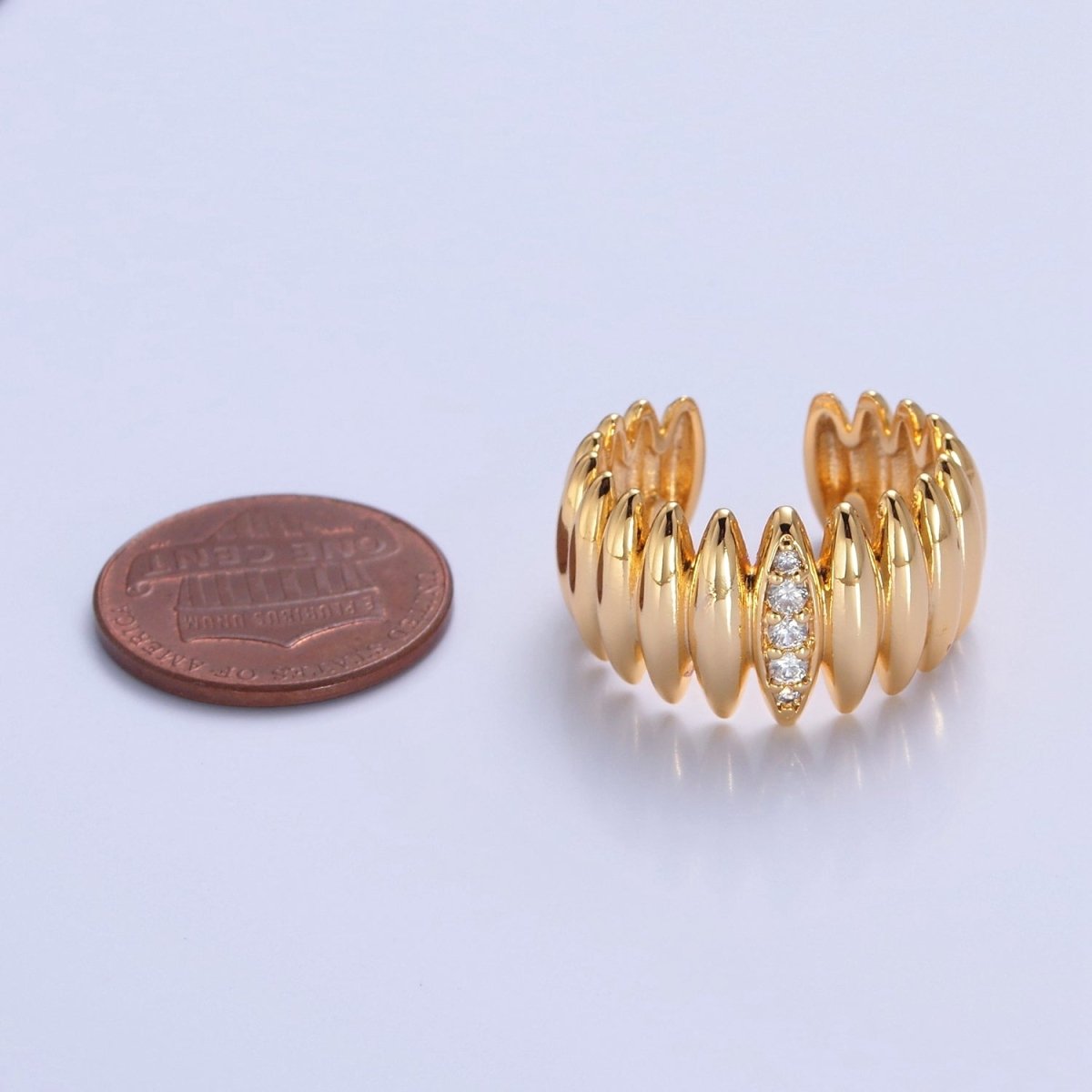 Statement Unique Pave Gold Ring O-2202