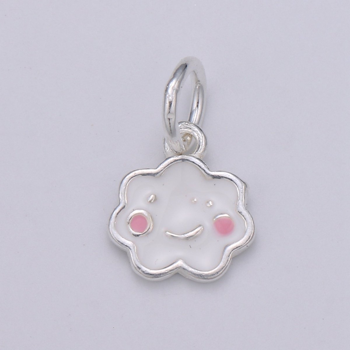 Sterling Silver Cloud Charm, 925 Sterling Silver Kawaii Charms, 14.5x9mm Cute CLOUD charm for Bracelet Necklace Earring, SL-033 SL-034