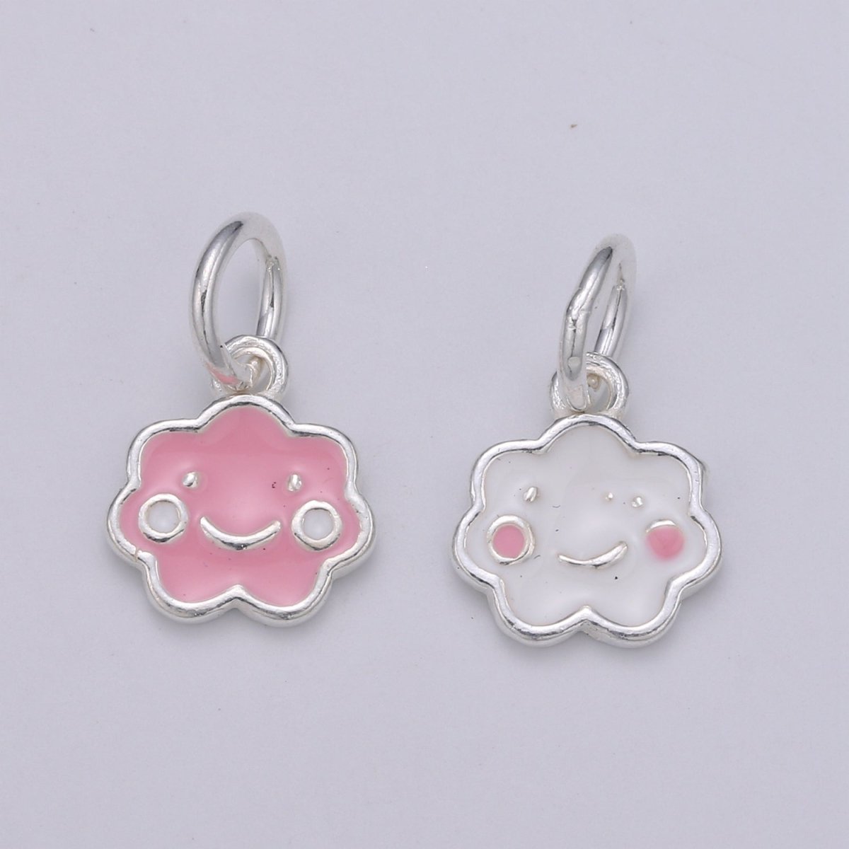 Sterling Silver Cloud Charm, 925 Sterling Silver Kawaii Charms, 14.5x9mm Cute CLOUD charm for Bracelet Necklace Earring, SL-033 SL-034