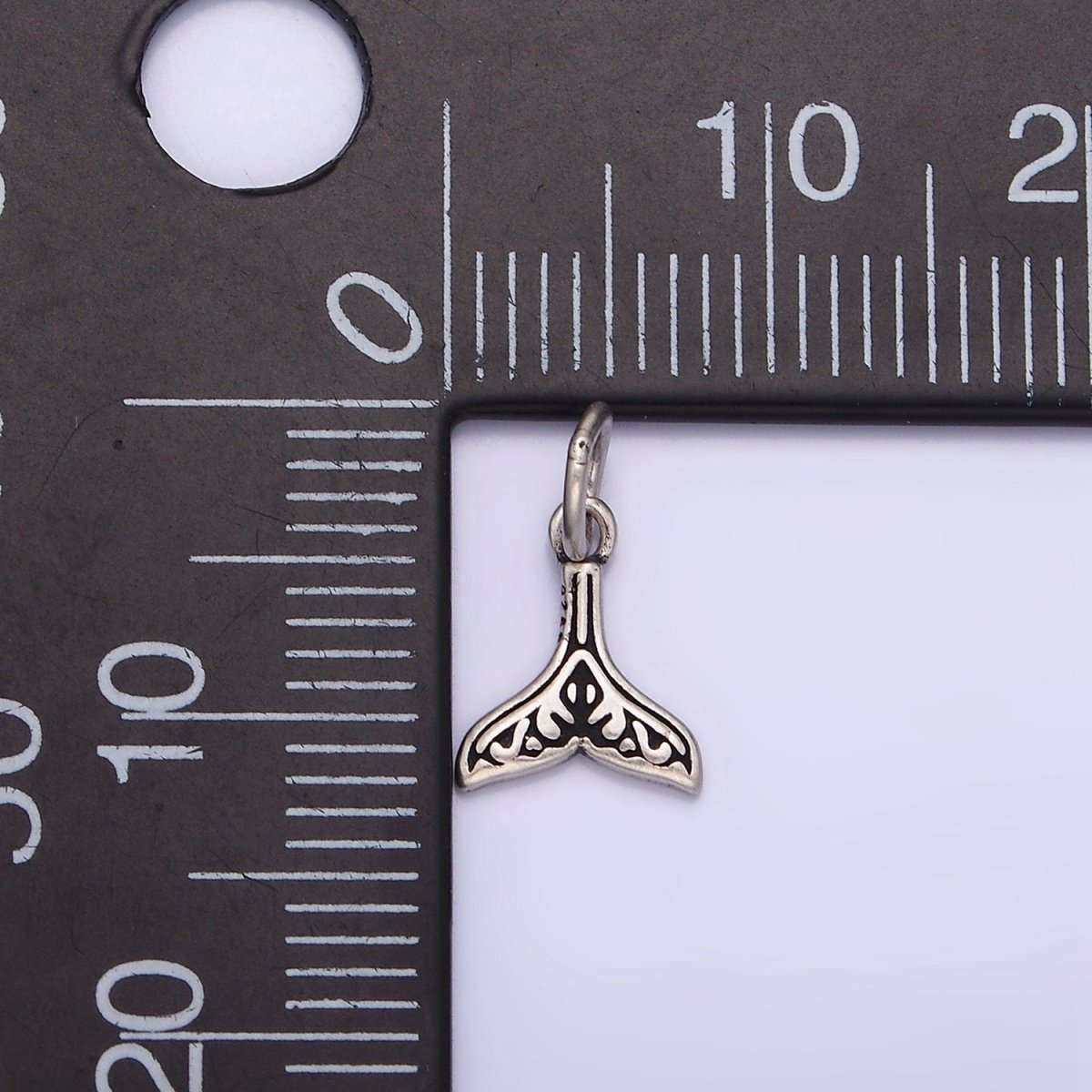 Sterling Silver S925 Artisan Whale Dolphin Tail Add-On Charm | SL-345 - DLUXCA