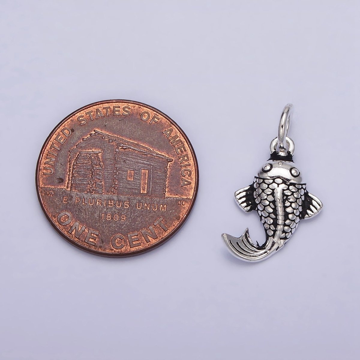 Sterling Silver S925 Koi Gold Fish Aquarium Pet Animal Charm | SL-271 - DLUXCA
