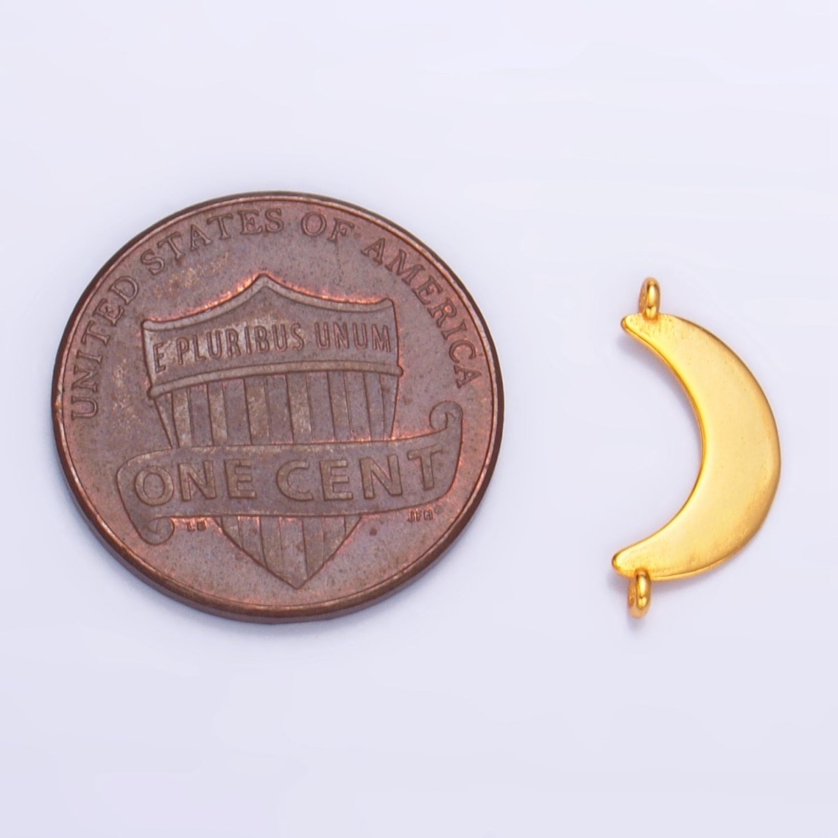 Sterling Silver S925 Minimalist Crescent Moon Celestial Connector in Gold & Silver | SL-512