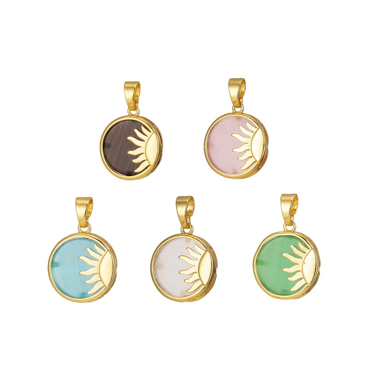 Sun Pendant Celestial Coin Dainty Charm J-306~J-310