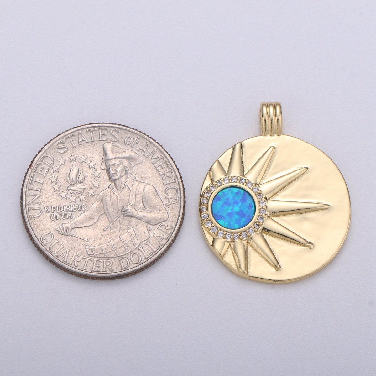 Sun with Opal Pendants • Gold Celestial Pendant • 14k Gold Filled Pendant Medallion Charm Sunburst Jewelry Supply I-711~I-713