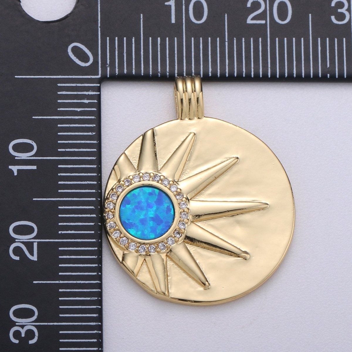 Sun with Opal Pendants • Gold Celestial Pendant • 14k Gold Filled Pendant Medallion Charm Sunburst Jewelry Supply I-711~I-713