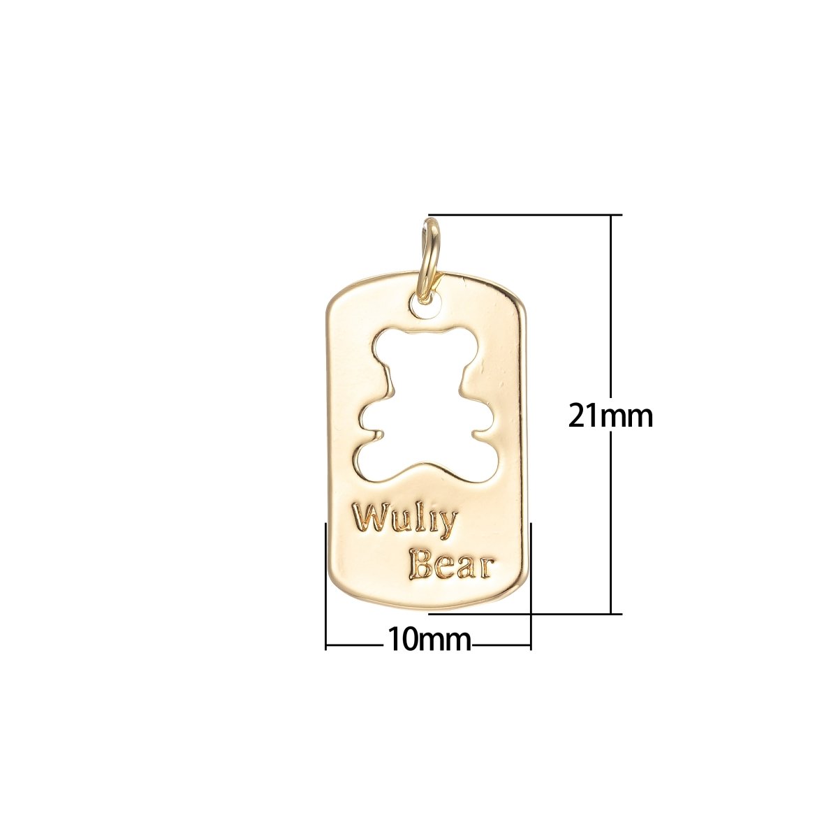 Tag Gold Bear Charm Teddy Bear Charm Necklace Pendant / Bracelet / Earrings / Kids Crafts Jewelry Supply E-865