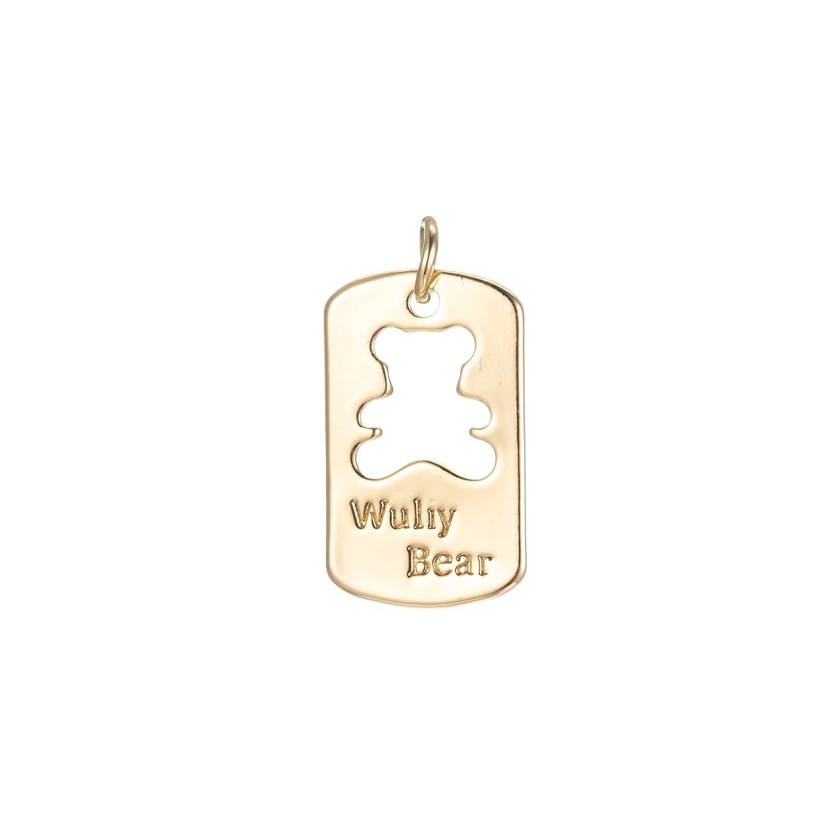 Tag Gold Bear Charm Teddy Bear Charm Necklace Pendant / Bracelet / Earrings / Kids Crafts Jewelry Supply E-865