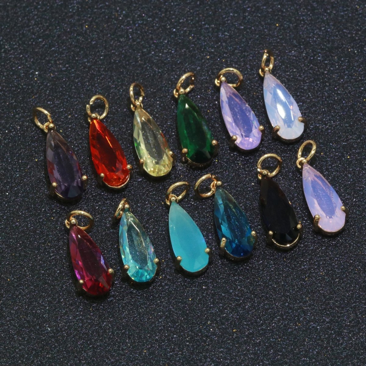 Tear Drop Pendant Arcylic Glass Dangle Charm for Necklace Earring Supply M-286-M-297