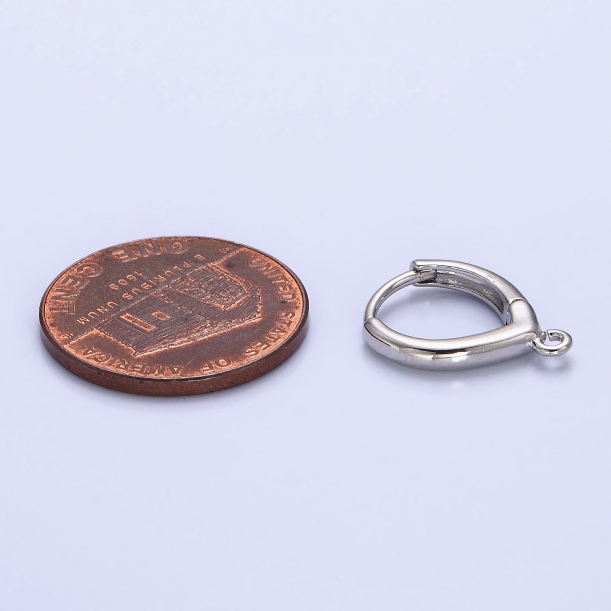 Teardrop Huggie Hoops Earrings with Open Link Loop Jewelry Supply Gold / Silver L-814 Z-158